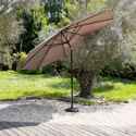 Parasol droit HAPUNA rond 2,70m de diamètre taupe